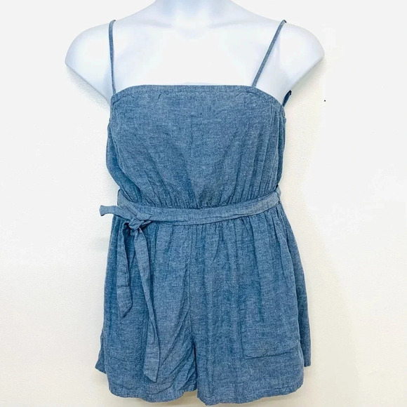 American Eagle Romper ES   Lined Strappy Pockets Tie Waist  Beach Travel - Picture 1 of 12
